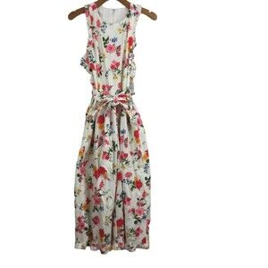 Gal Meets Glam Womens Beverly Ruffle Racerback Floral Sleeveless Jumpsuit 12 NWT